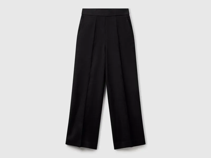 Pantaloni palazzo in 100% lino
