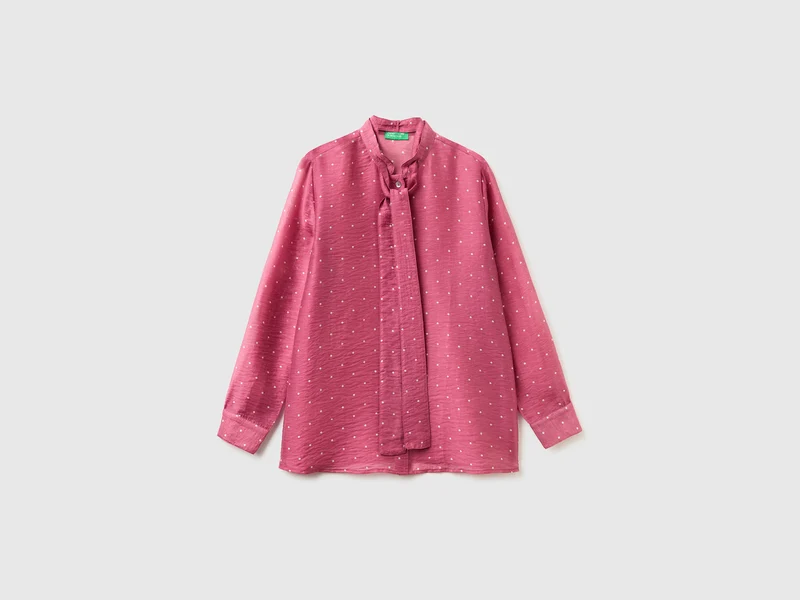 Camicia fluida con micro pois