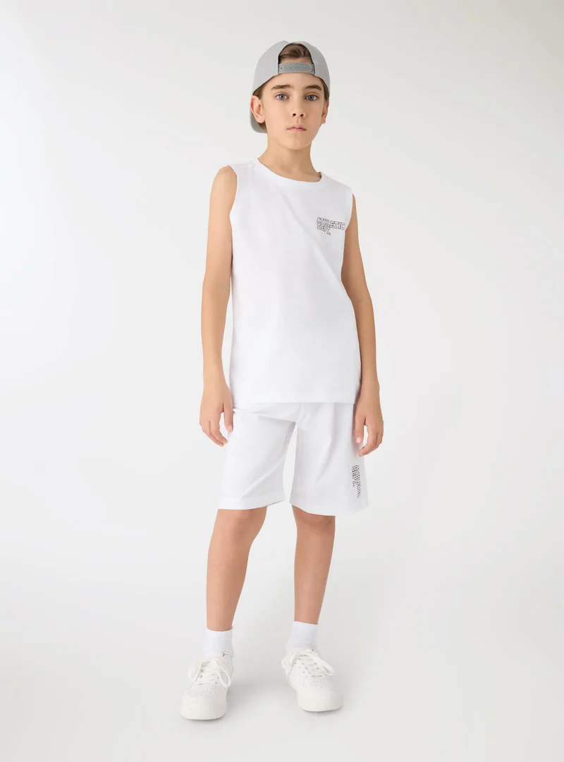 Pantaloni tuta corti con stampa lettering