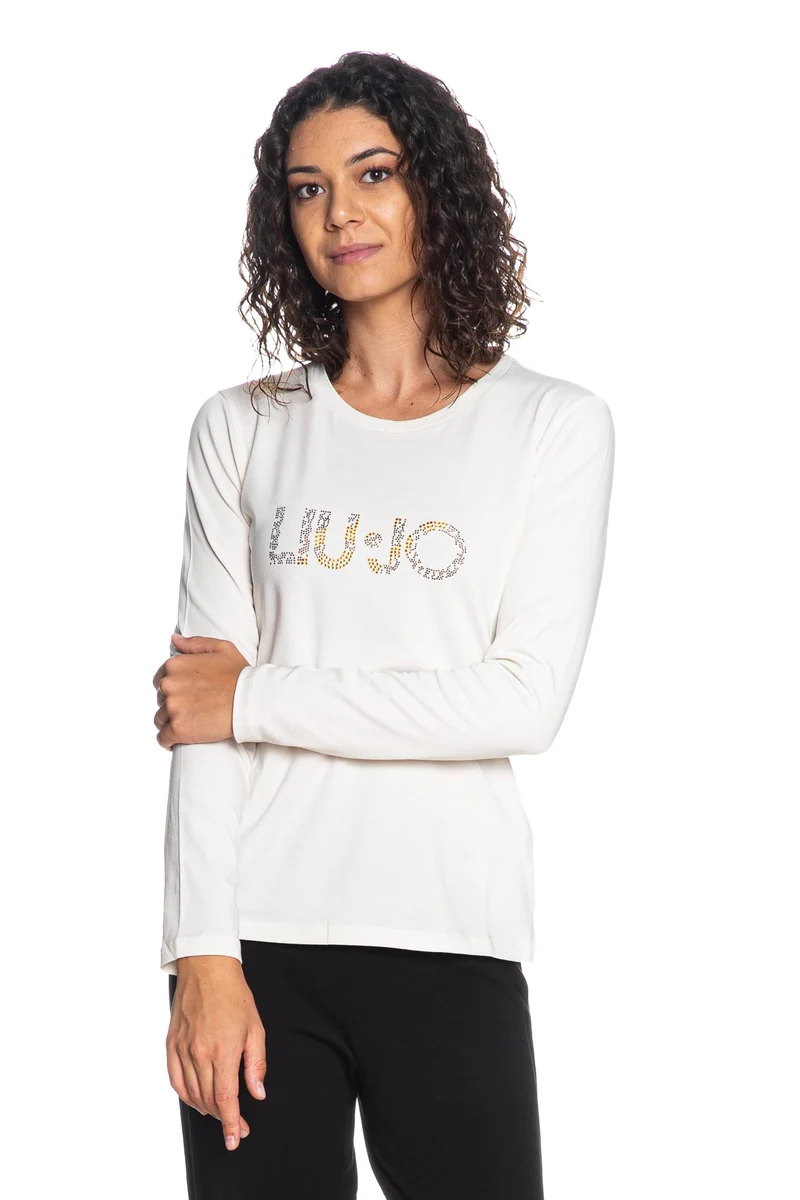 T Shirt Liu Jo Sport Moda Ls Da Donna Panna