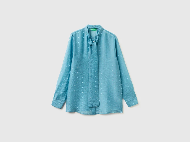 Camicia fluida con micro pois