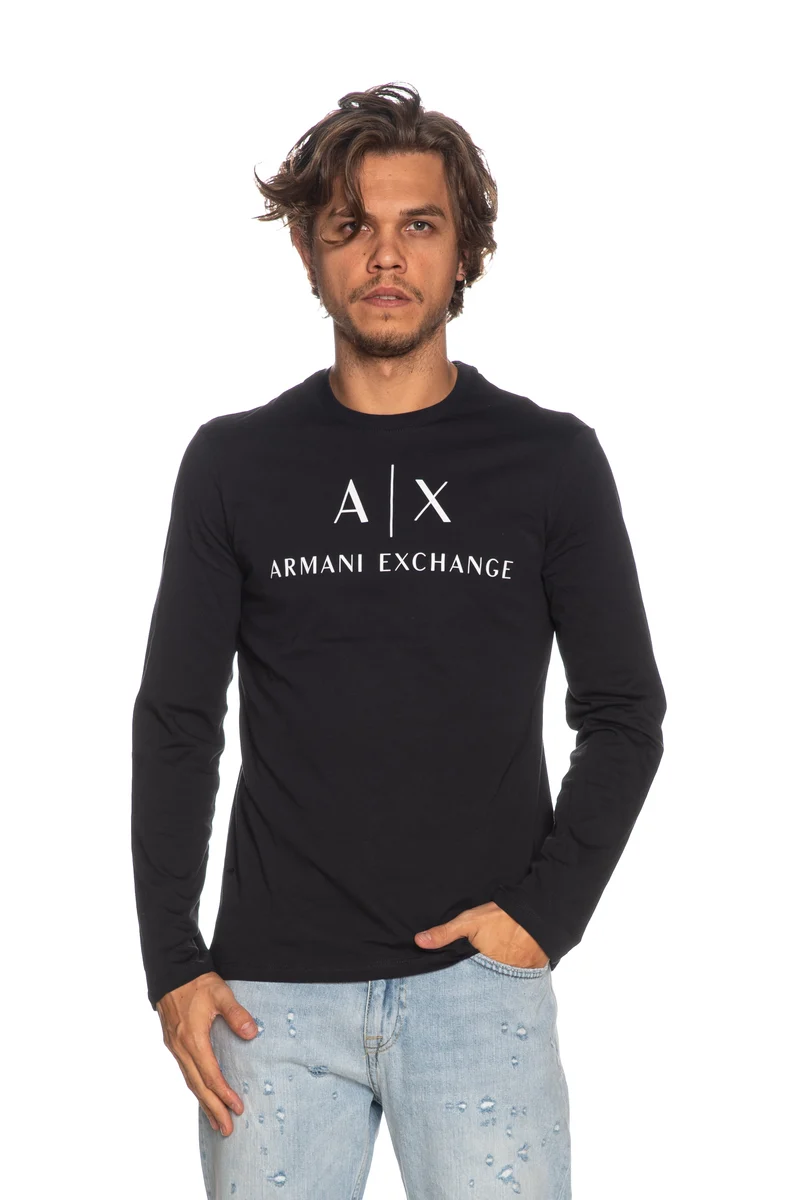 T Shirt Armani Exchange Da Uomo Blu Marina