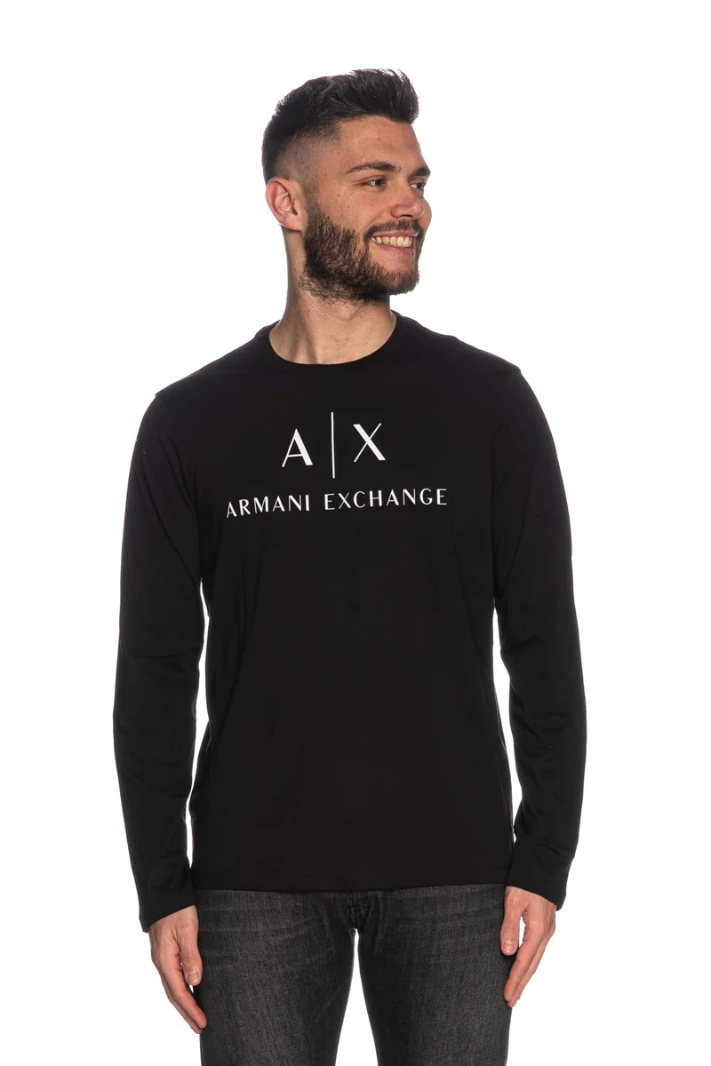 T Shirt Armani Exchange Ls Ax Basic Da Uomo Nera