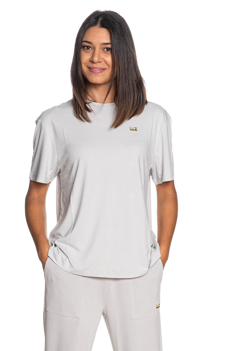 T Shirt Ea7 Train Core Lady Rx W Ss Tee Da Donna Grigio Perla