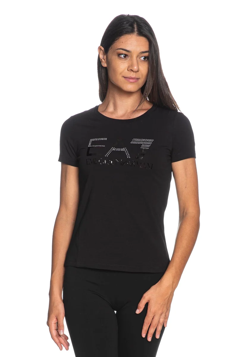 T Shirt Ea7 Train Series W Cross Lover Ss Tee Da Donna Nera