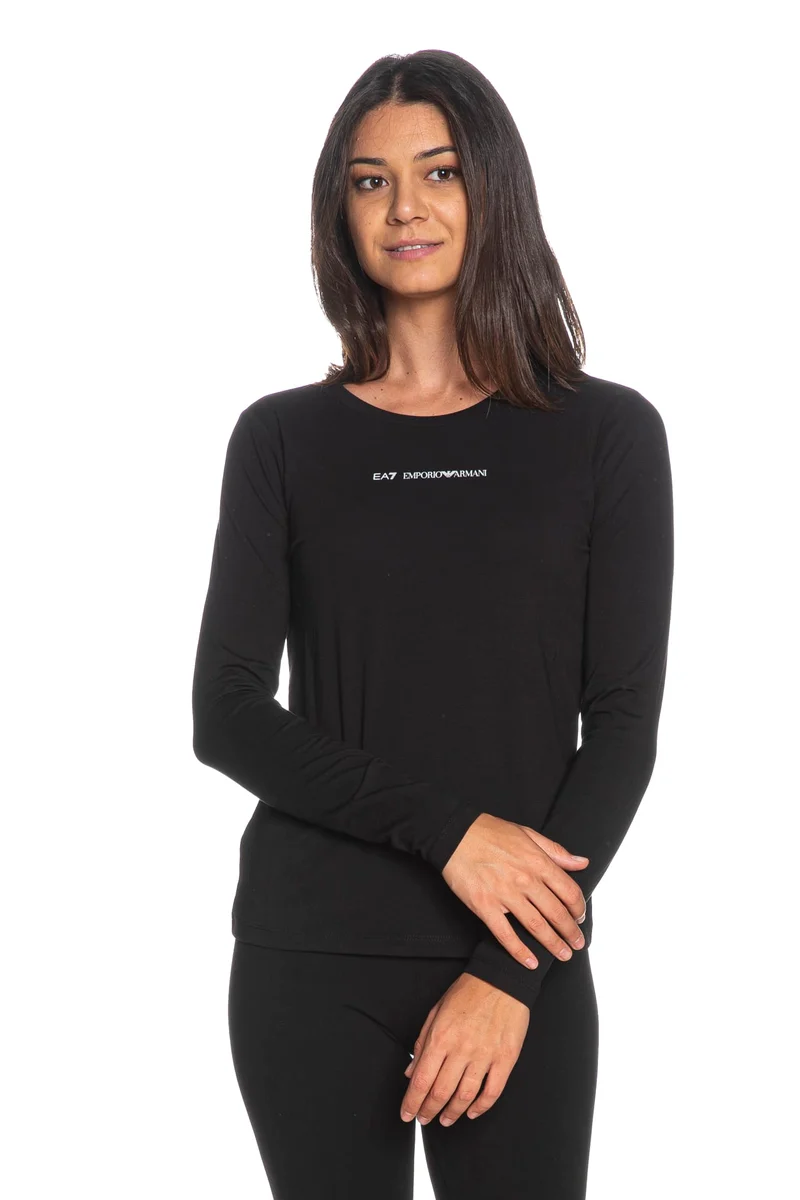 T Shirt Ea7 Train Series W Ls Essential Tee Da Donna Nera