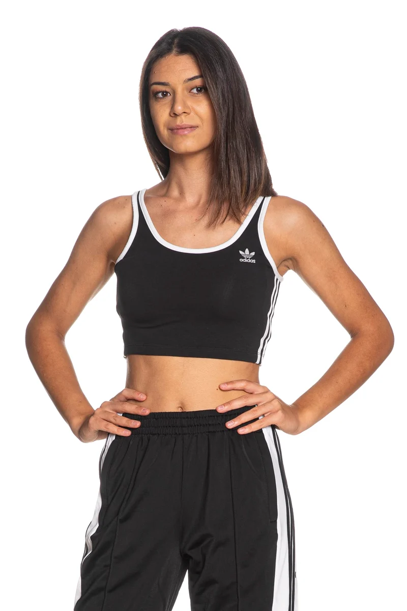 Top Adidas Originals 3 S Bra Top Da Donna Nero Bianco