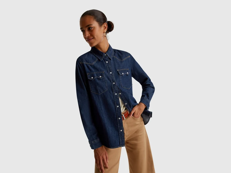 Camicia western di jeans
