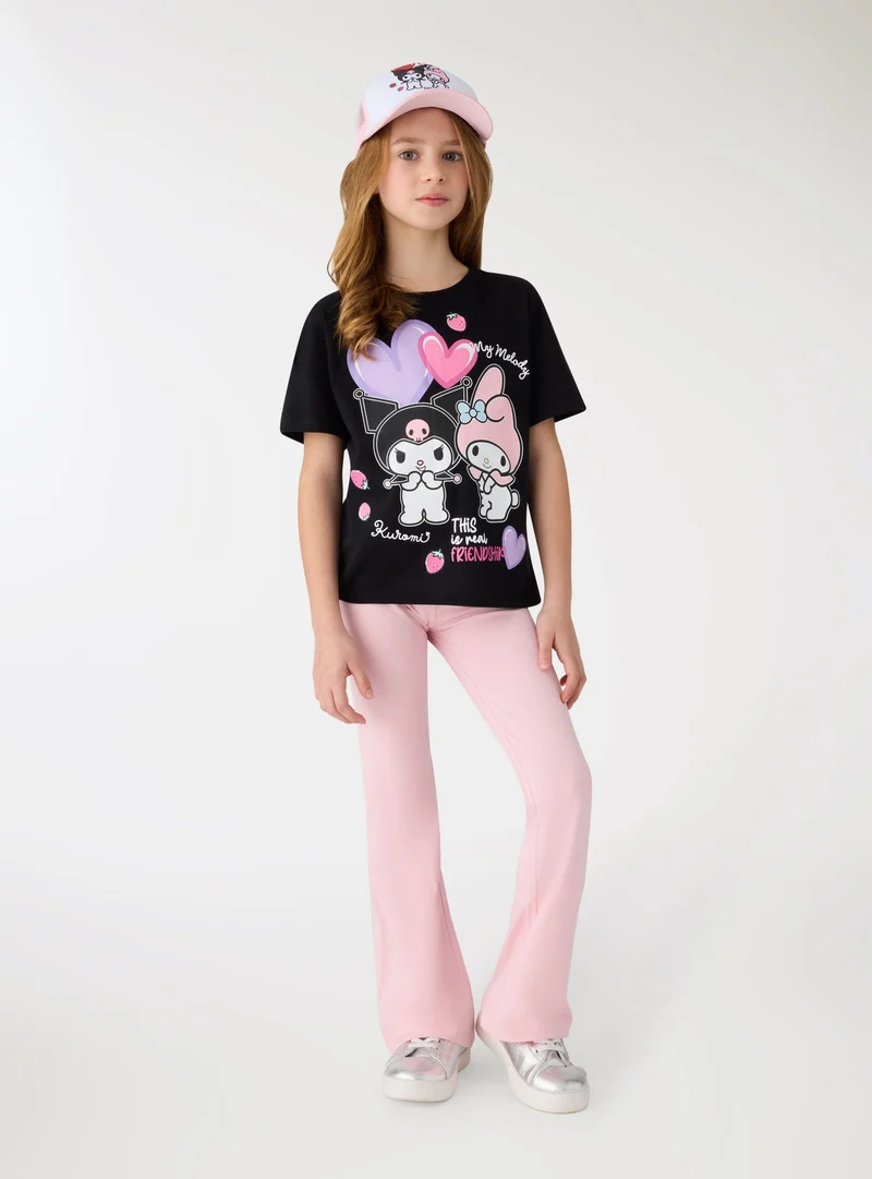 Leggings a zampa tinta unita