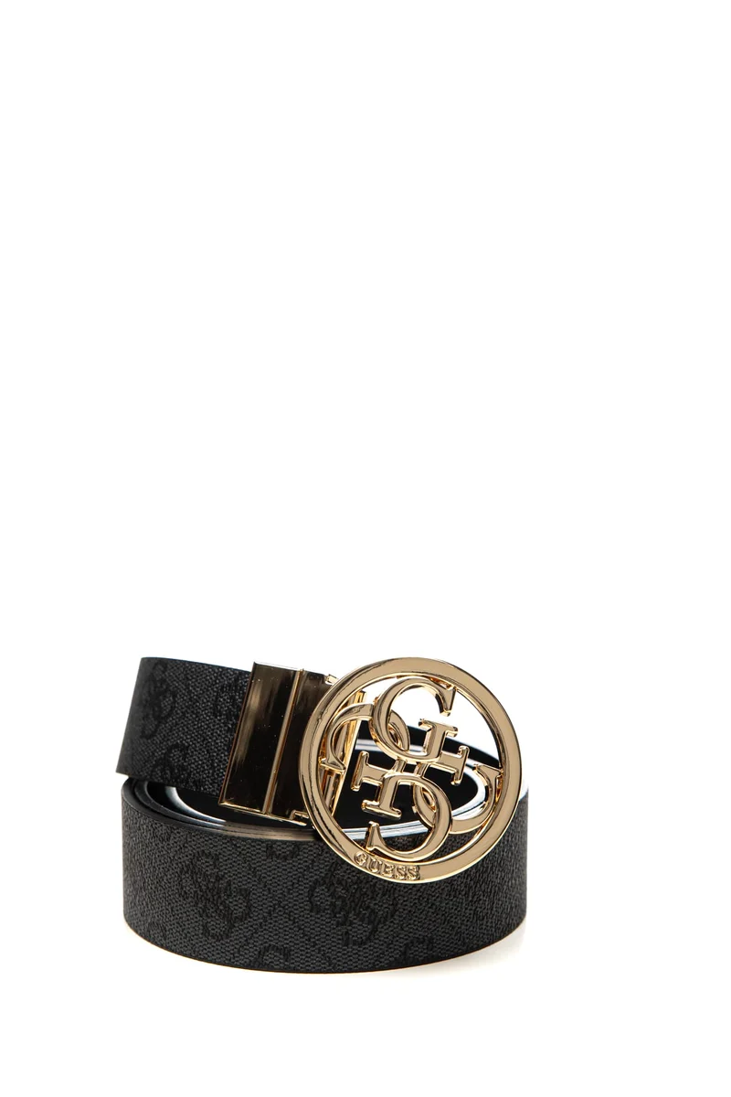 Cinta Guess Noelle Belt 35 Da Donna Antracite Nero Stampa Loghi 4 G Nera In Poliuretano