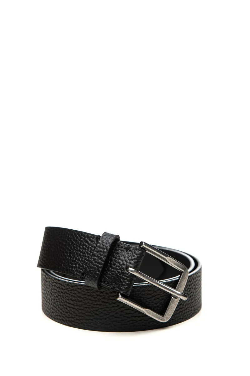 Cintura Calvin Klein Classic Flat Belt 35 Da Uomo Nera In Pelle