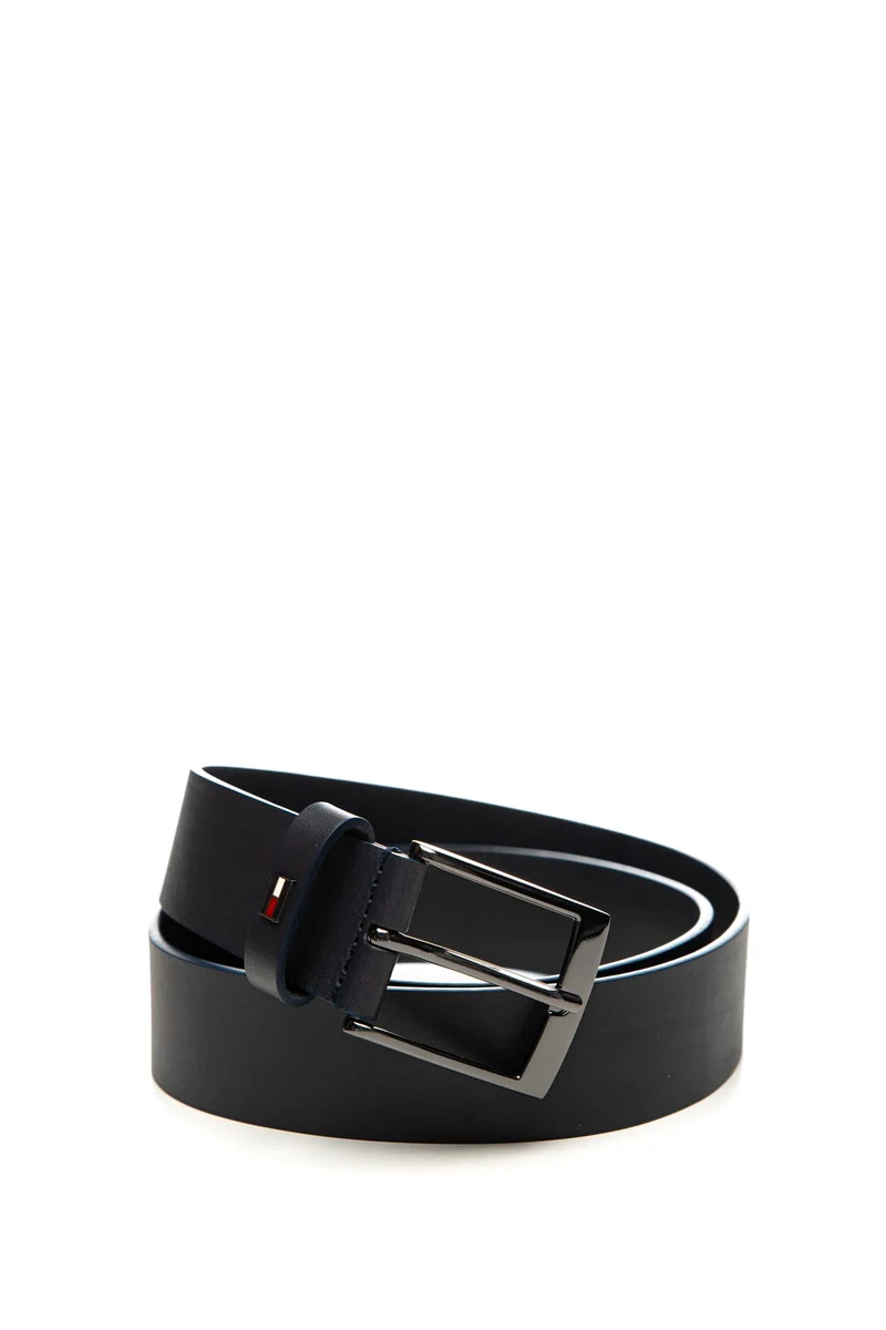 Cintura Tommy Hilfiger Adan Belt 3.5 Da Uomo Dark Blu In Pelle
