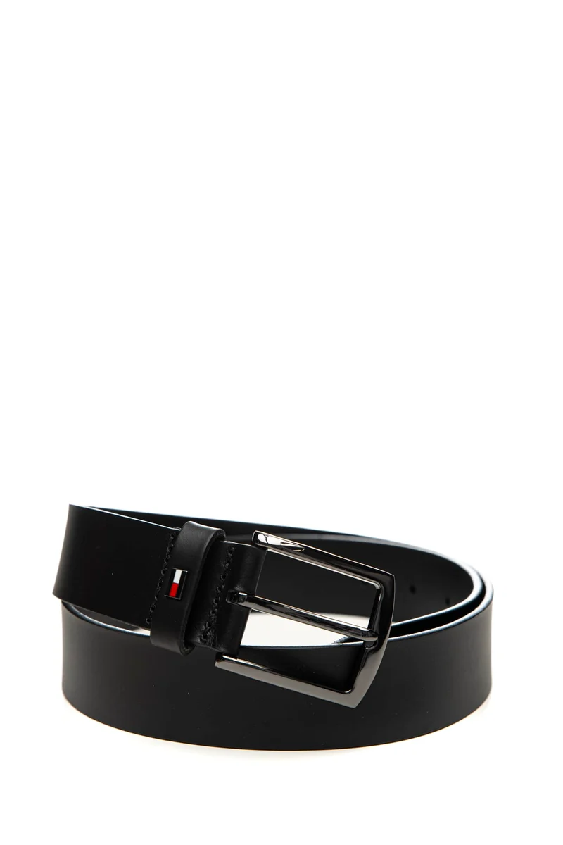 Cintura Tommy Hilfiger Denton Belt 3.5 Da Uomo Nera In Pelle