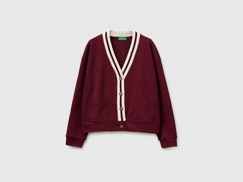 Cardigan in felpa con bottoni