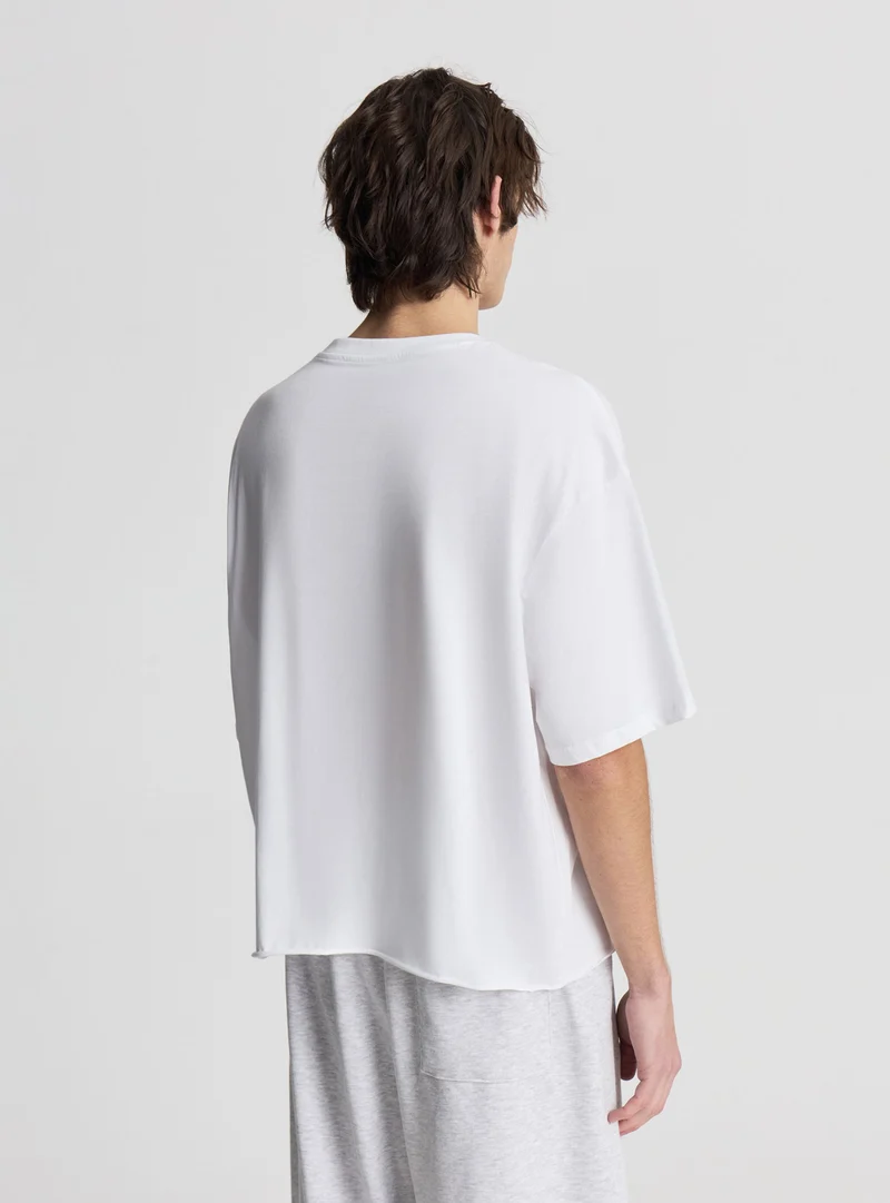T-shirt crop a tinta unita