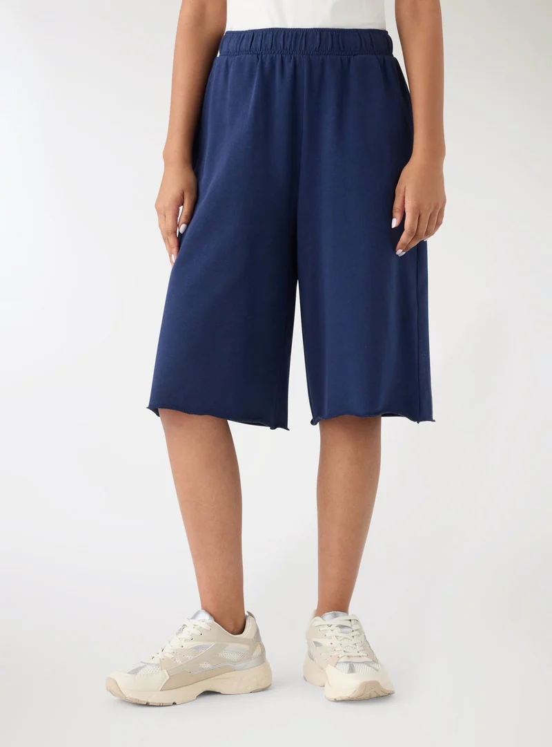 Jorts in felpa a tinta unita
