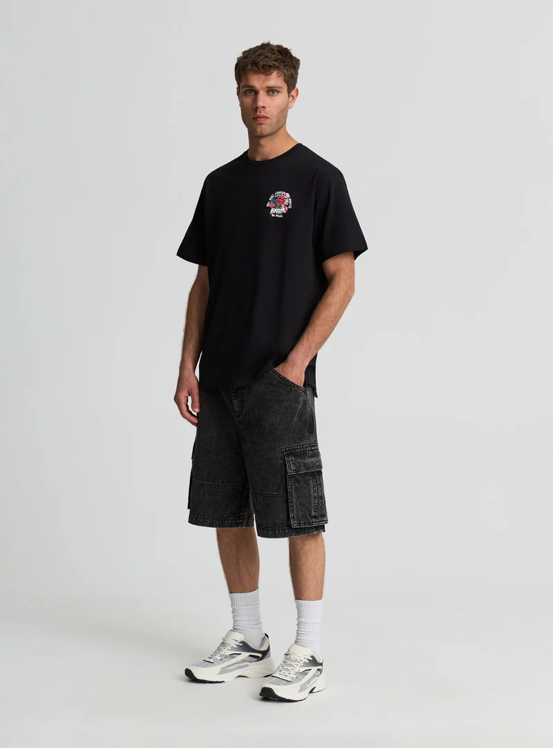 Pantaloncini cargo in denim