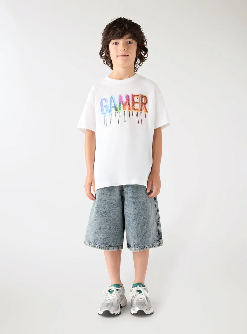 T-shirt con stampa gamer