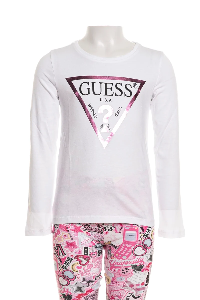 T Shirt Guess Core Ls Tee Da Bambina Bianca