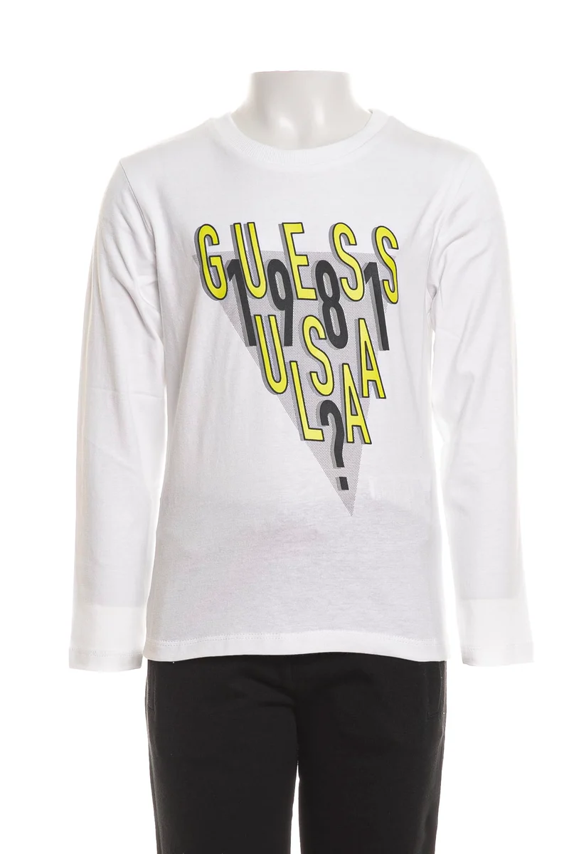 T Shirt Guess 1981 Usa La Ls Tee Da Bambino Bianca
