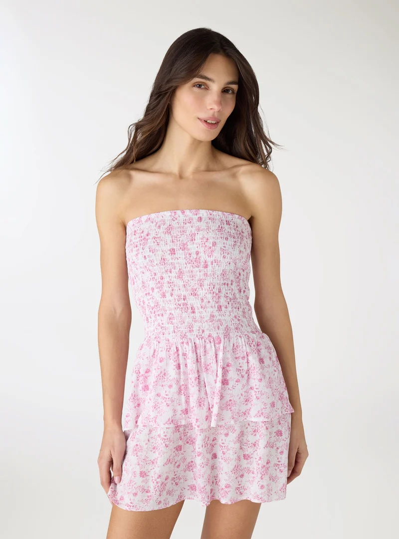 Vestito a fascia con stampa floreale