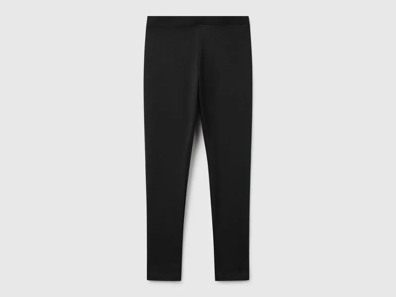 Leggings in cotone stretch con logo