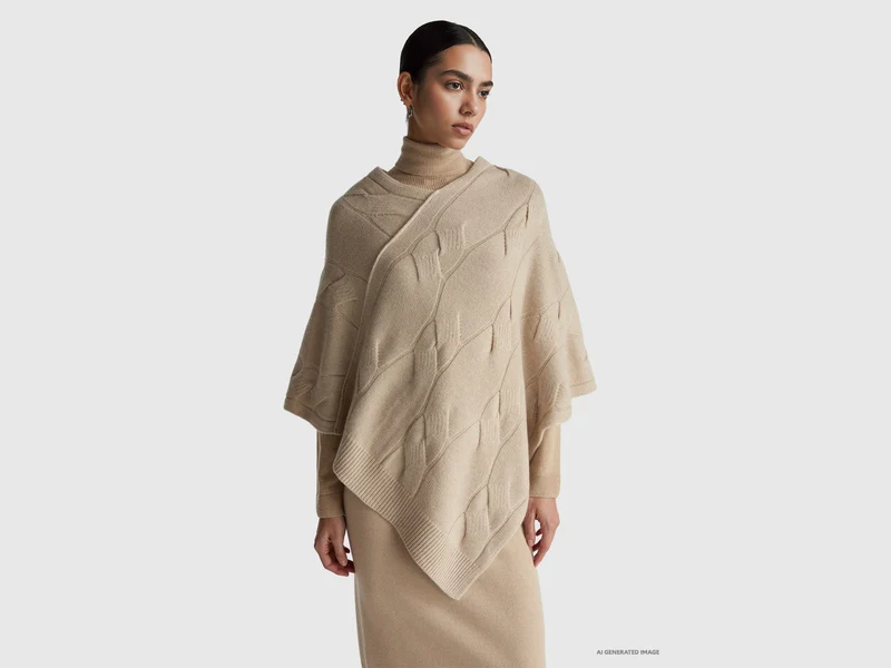 Mantella a losanghe in puro cashmere