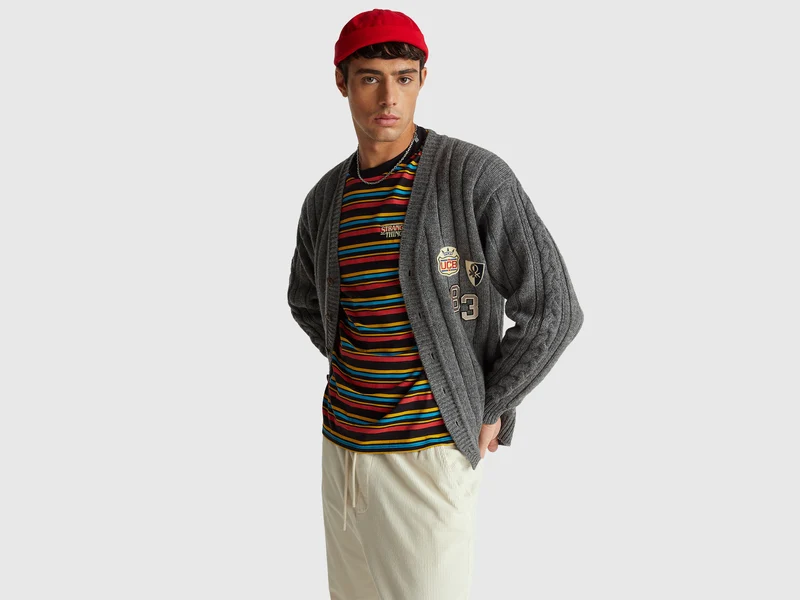 Cardigan in pura lana Stranger Things