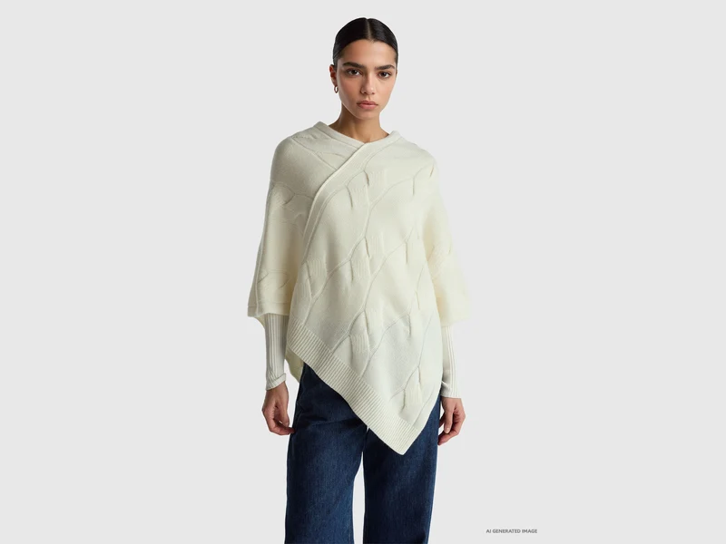 Mantella a losanghe in puro cashmere