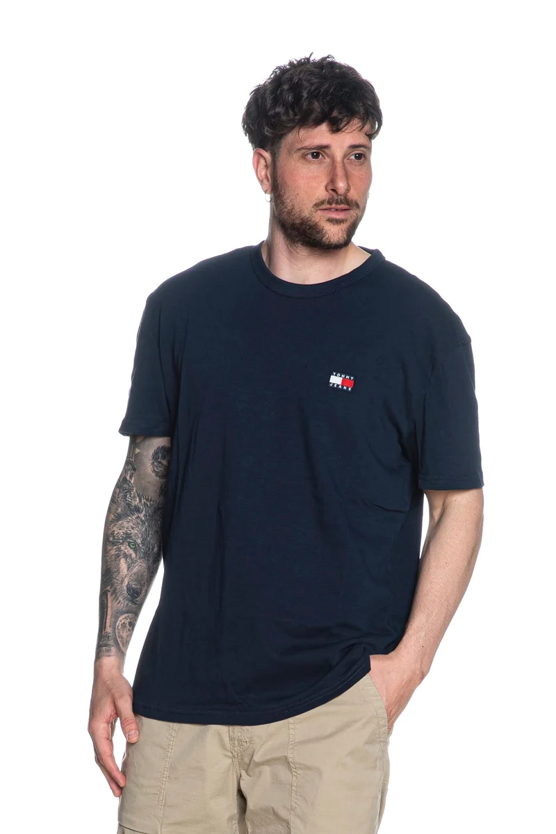 T Shirt Tommy Hilfiger Tjm Badge Tee Da Uomo Blu Navy