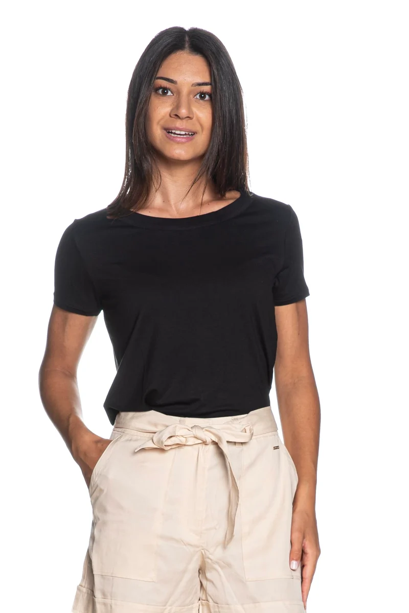 T Shirt Ragno Summer Ss Da Donna Nera