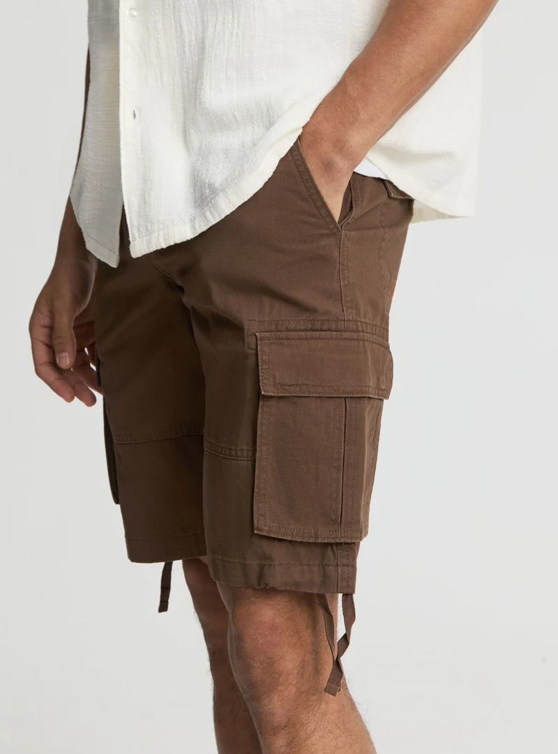 Pantaloncini cargo a tinta unita