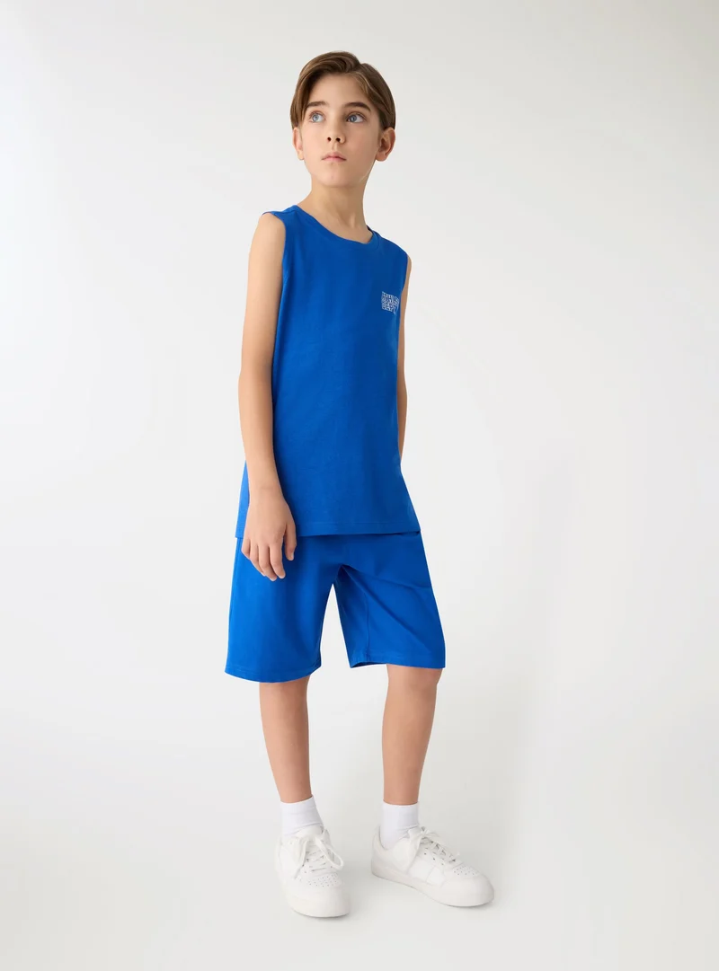Pantaloni tuta corti con stampa lettering