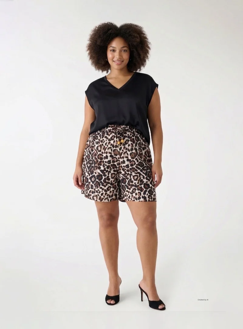 Shorts fantasia animalier con coulisse