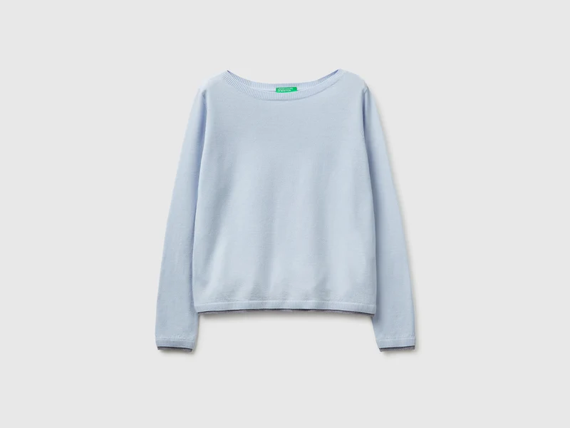 Maglia scollo a barchetta 100% lana Merino