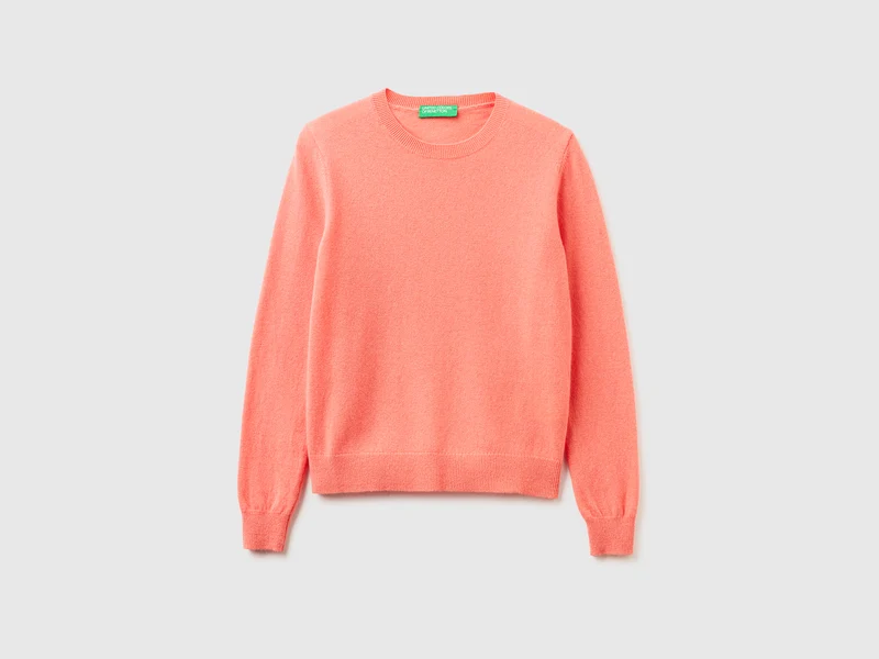 Maglia girocollo pesca in pura lana Merino