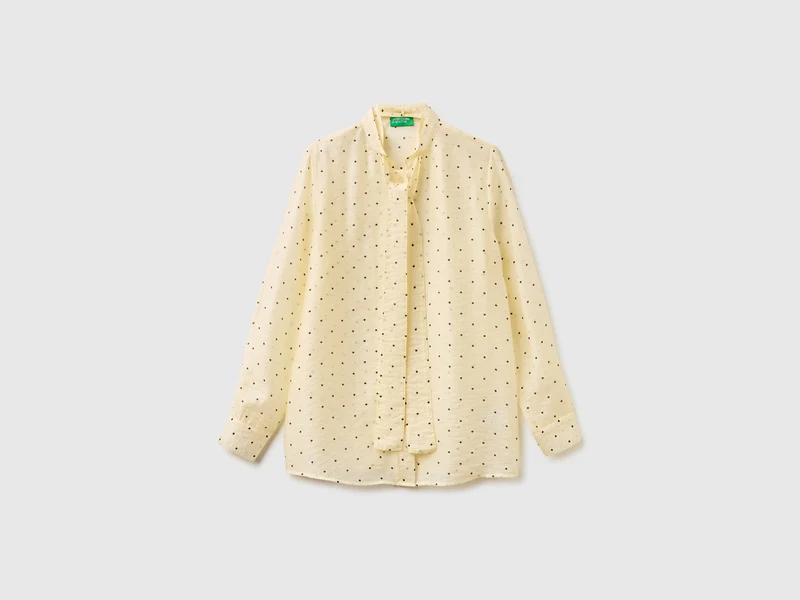 Camicia fluida con micro pois