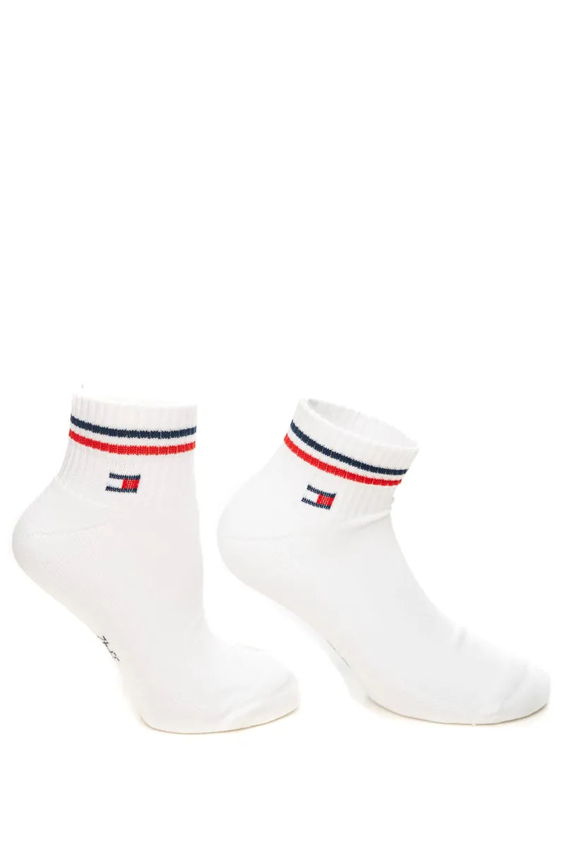 Calzini Tommy Hilfiger Th Quarter 2pk Unisex Bianco In Misto Cotone E Poliammide