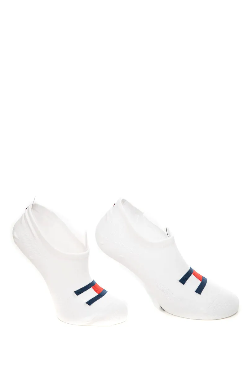 Calzini Tommy Hilfiger Th Flag Uni 2pk Unisex Bianco In Misto Cotone E Poliammide