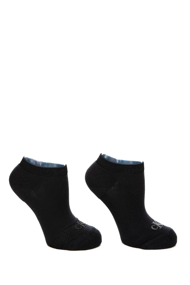 Calzini Calvin Klein Ch Women's Sneaker 2pk Da Donna Nero In Misto Cotone E Poliammide