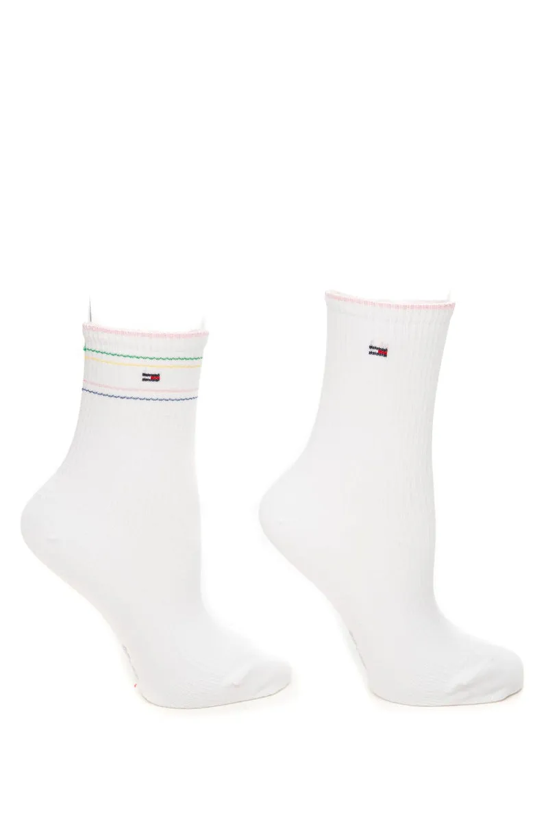 Calzini Tommy Hilfiger Th Womens 2pk Da Donna Bianco In Misto Poliammide E Cotone