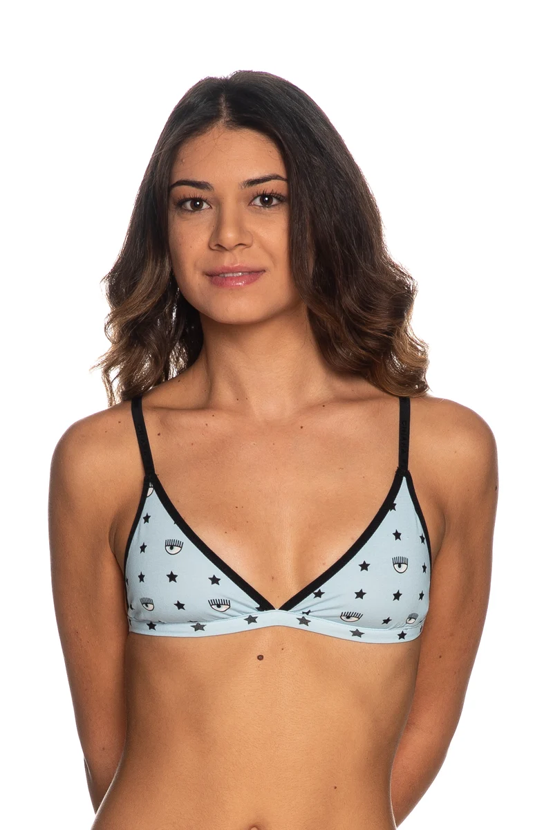 Reggiseno Intimo Chiara Ferragni Eye Star Da Donna Celeste Stampa Eyelike In Cotone