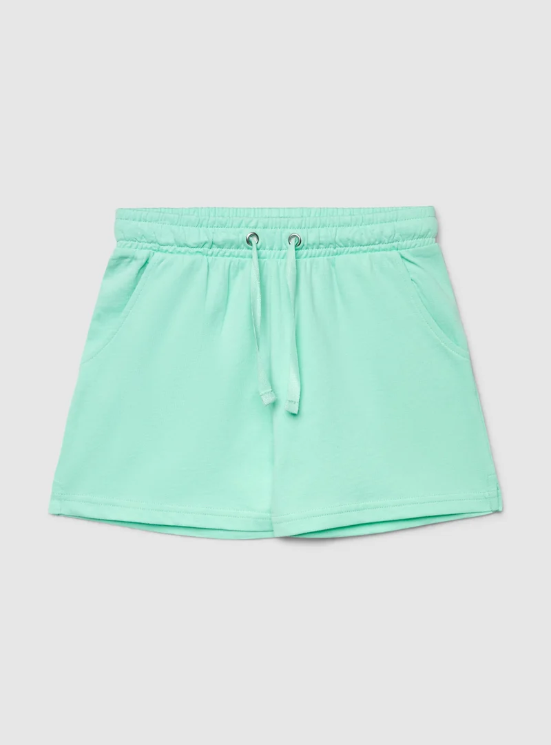 Shorts tinta unita con coulisse