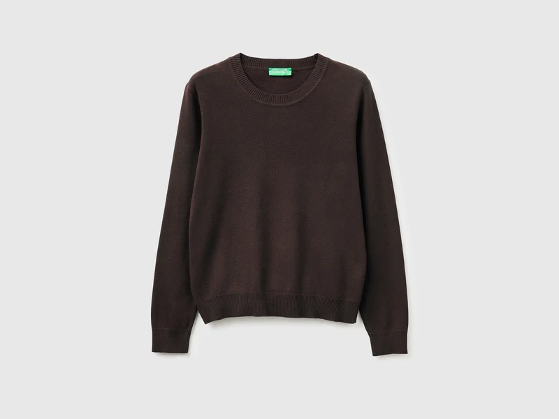 Maglia marrone in cotone tricot