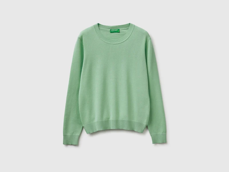Maglia verde salvia in cotone tricot