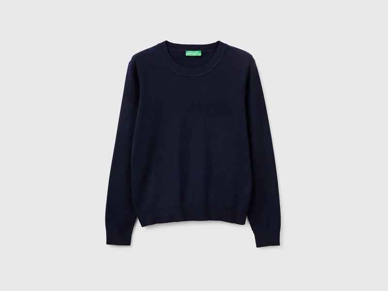 Maglia blu scuro in cotone tricot