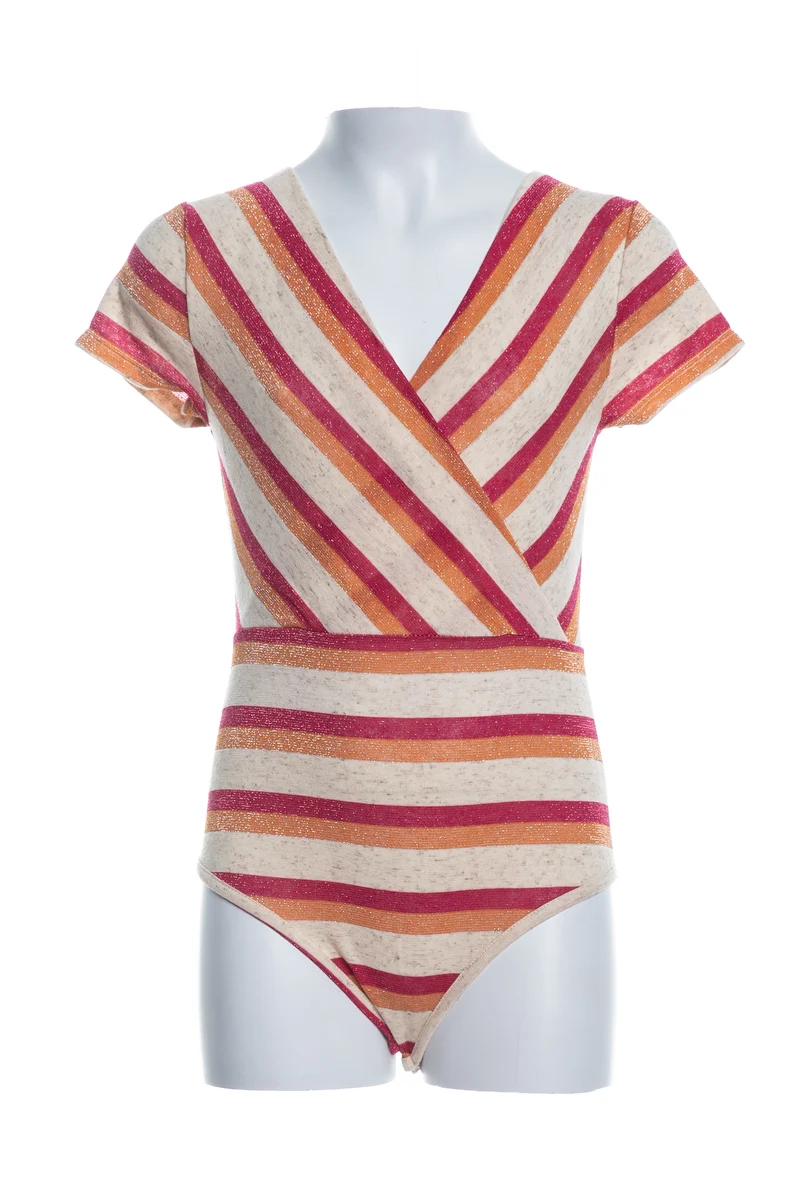 Body Manica Corta Bambina Dixie Righe Multicolor