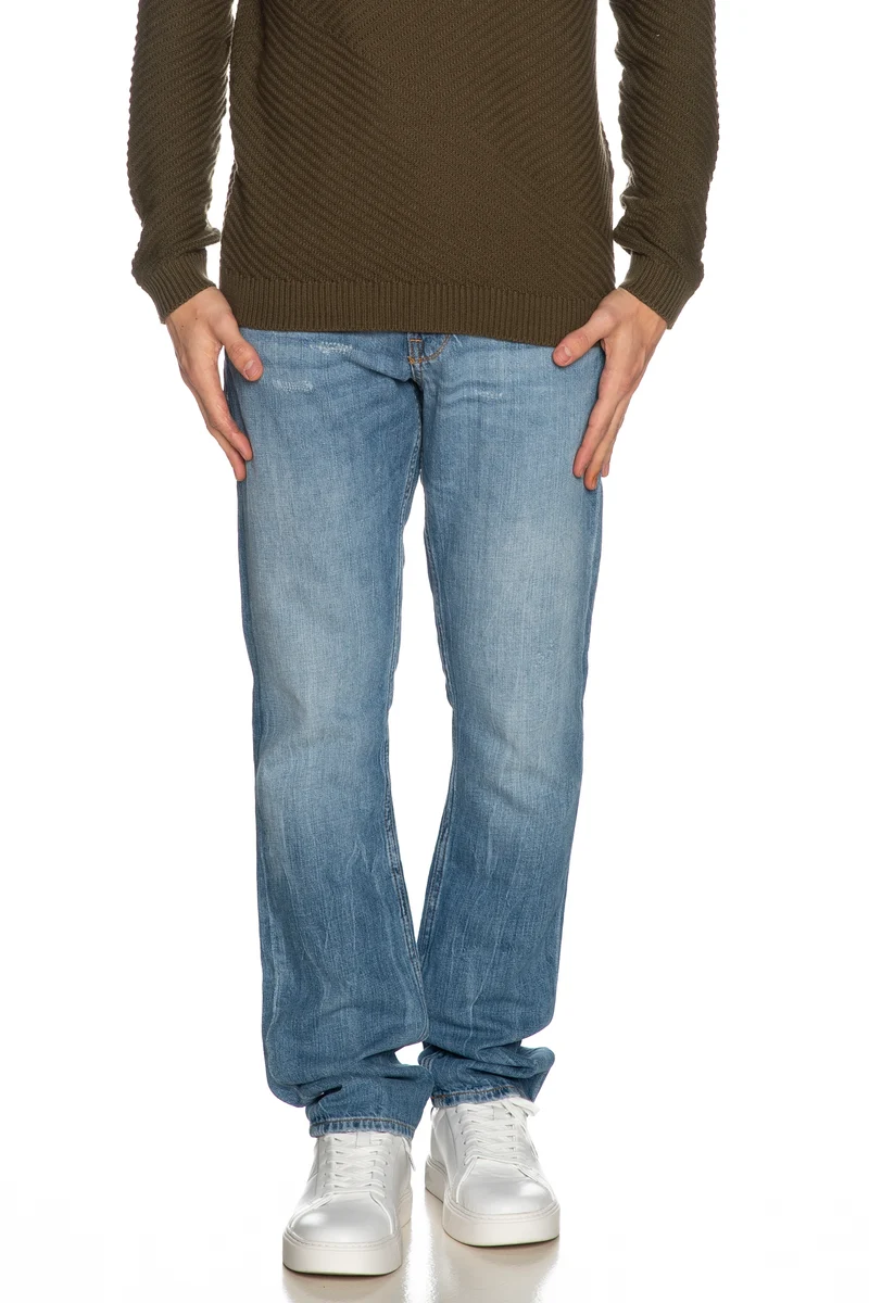 Jeans Guess Linen Da Uomo Denim Light Blu