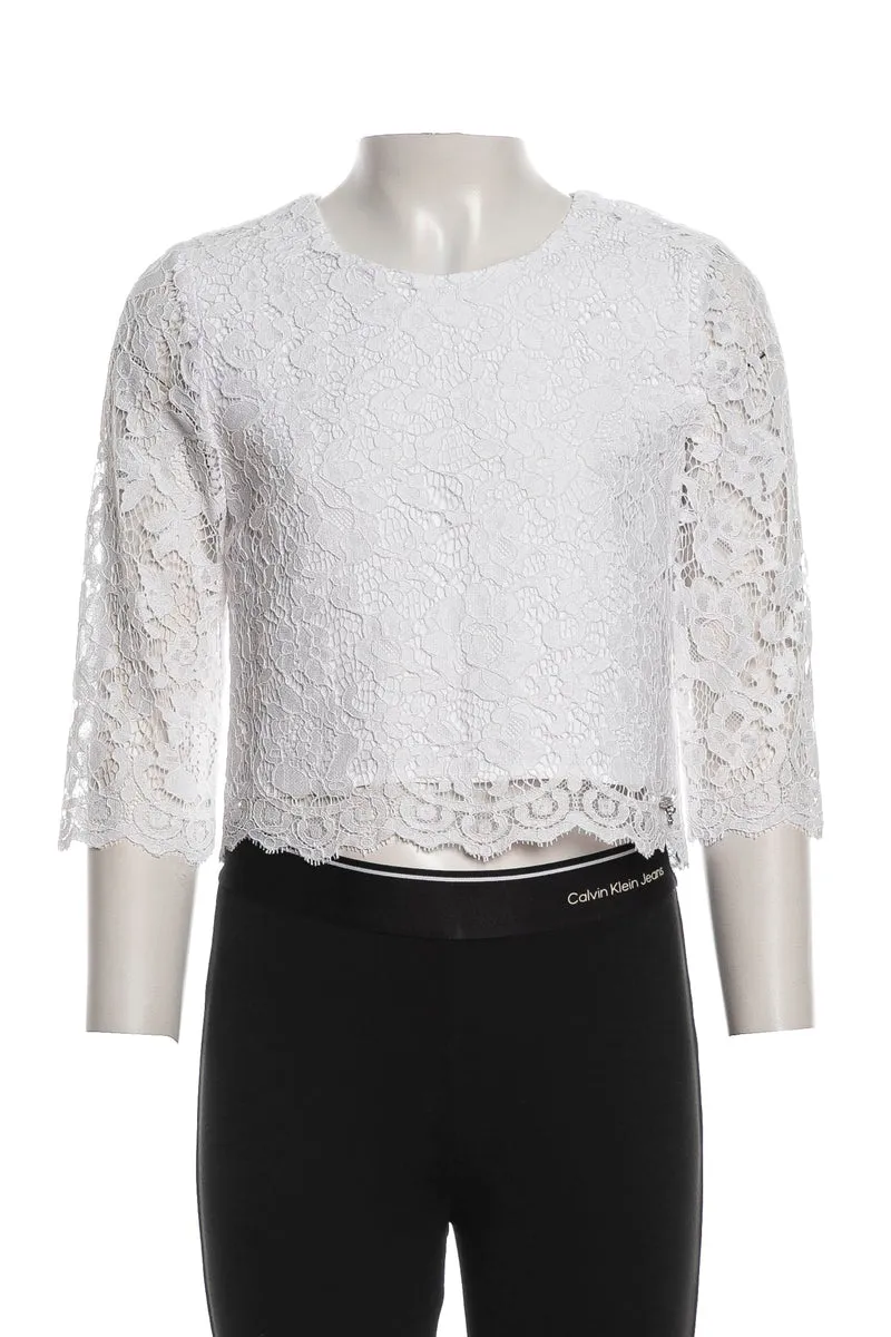 Blusa Guess Lace Ceremony Da Bambina Bianca