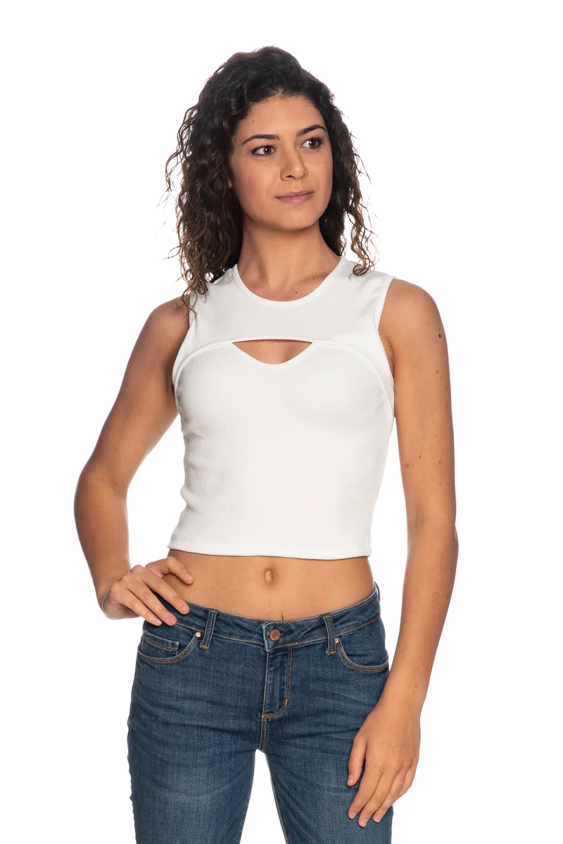 Top Canotta Vicolo Da Donna Bianco